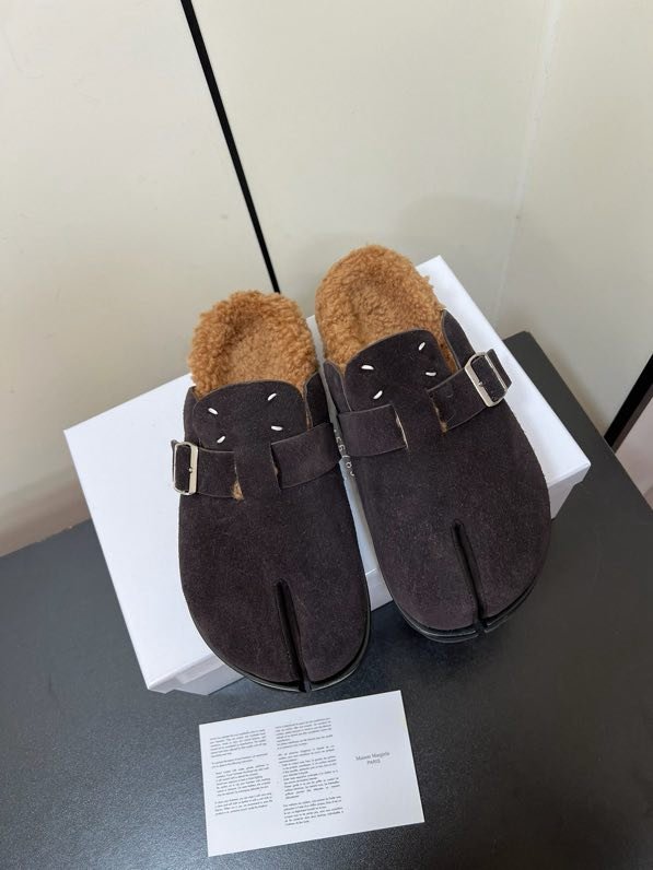 Мюли кожаные на меху фото 4