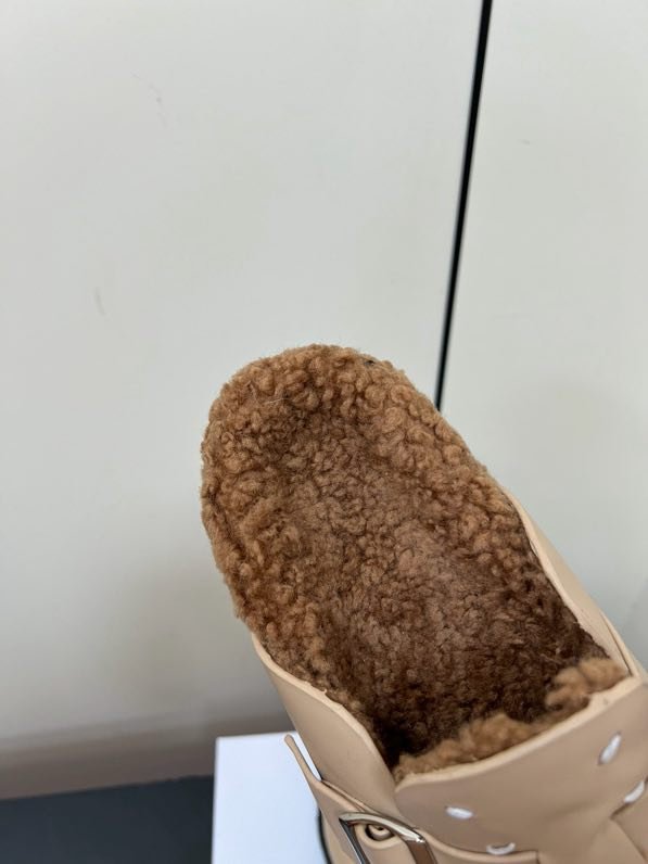 Мюли кожаные на меху фото 6