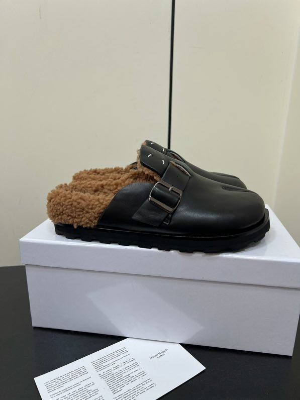 Мюли кожаные на меху фото 7