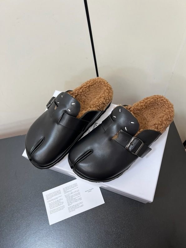 Мюли кожаные на меху фото 9