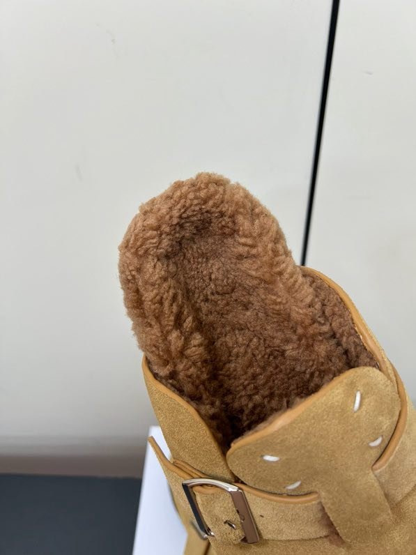 Мюли кожаные на меху фото 9