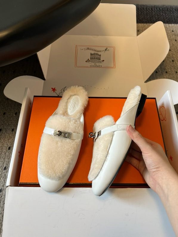 Мюли шкіряні жіночі на хутрі фото 2