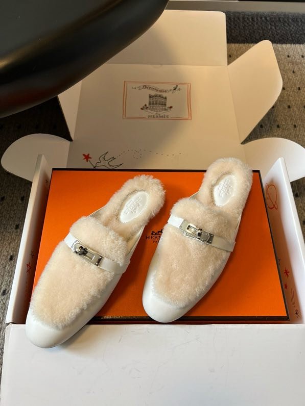 Мюли шкіряні жіночі на хутрі фото 3