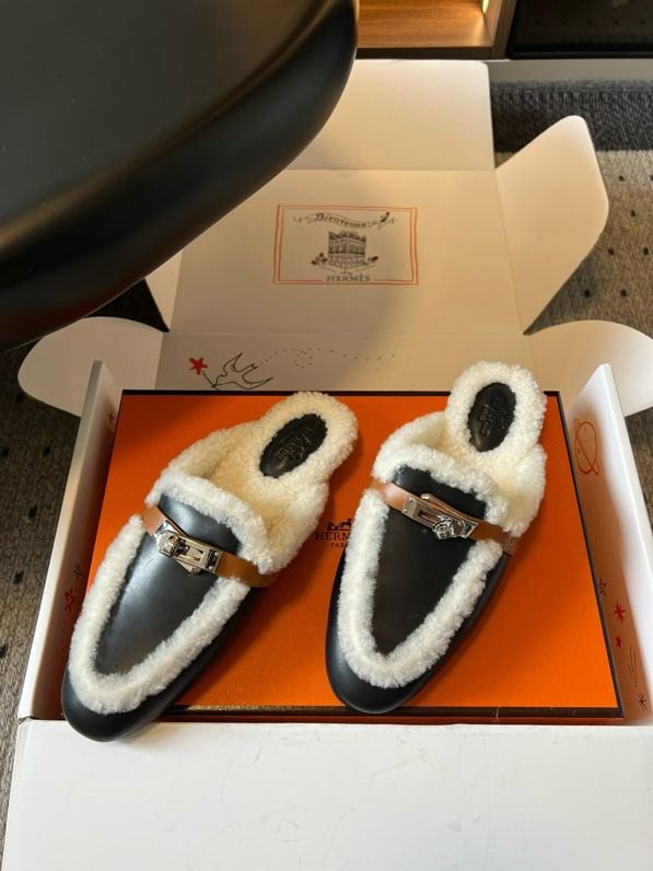 Мюли шкіряні жіночі на хутрі фото 5