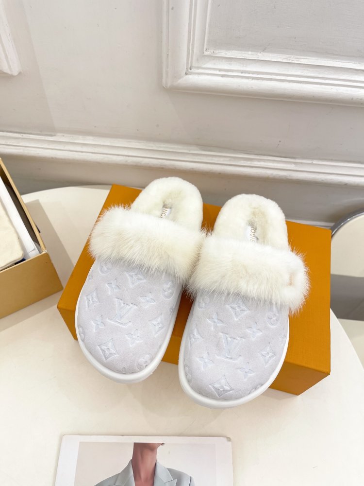 Мюли меховые женские