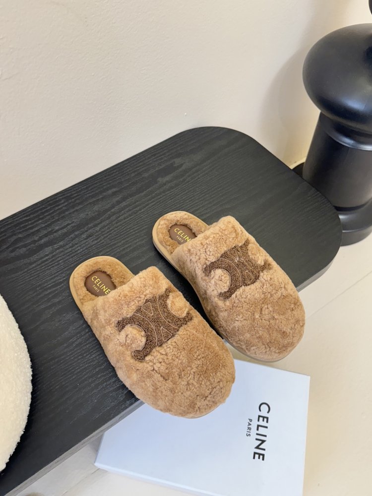 Мюли меховые женские