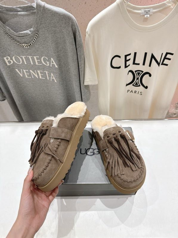 Мюли меховые женские