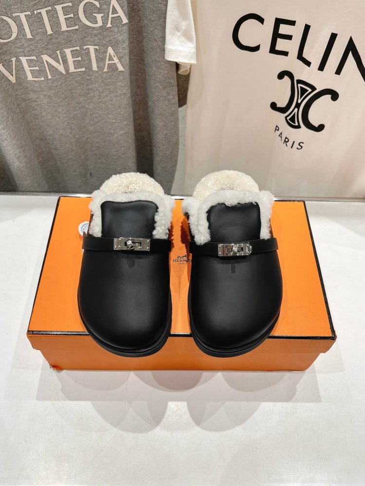 Мюли на меху женские