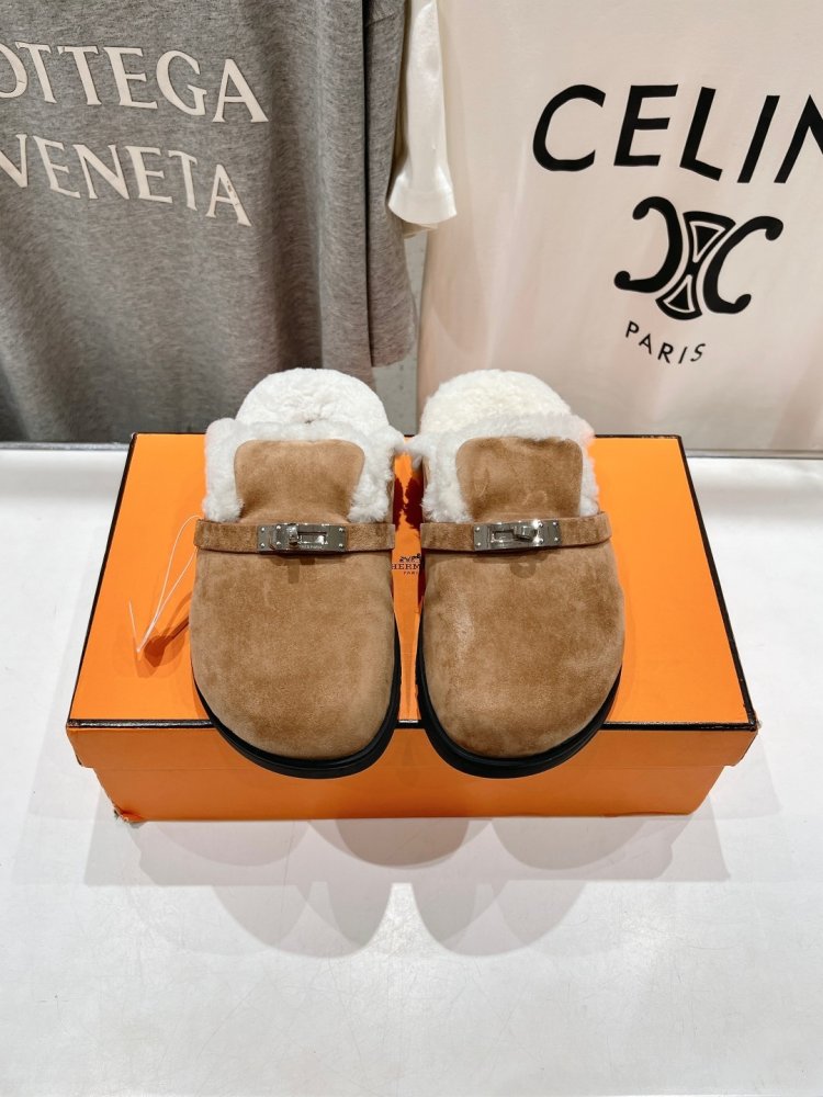 Мюли на меху женские