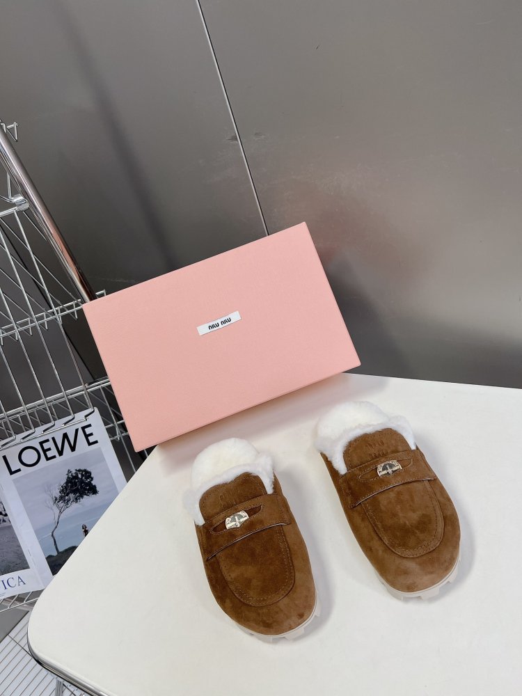 Мюли на меху женские