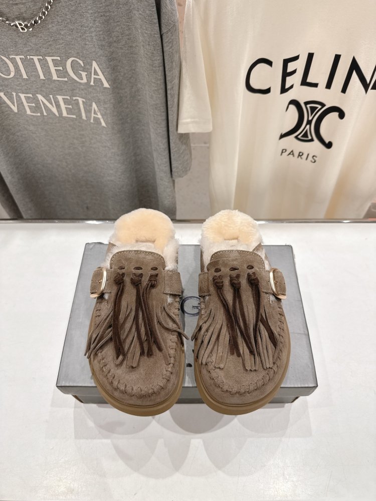 Мюли на меху женские