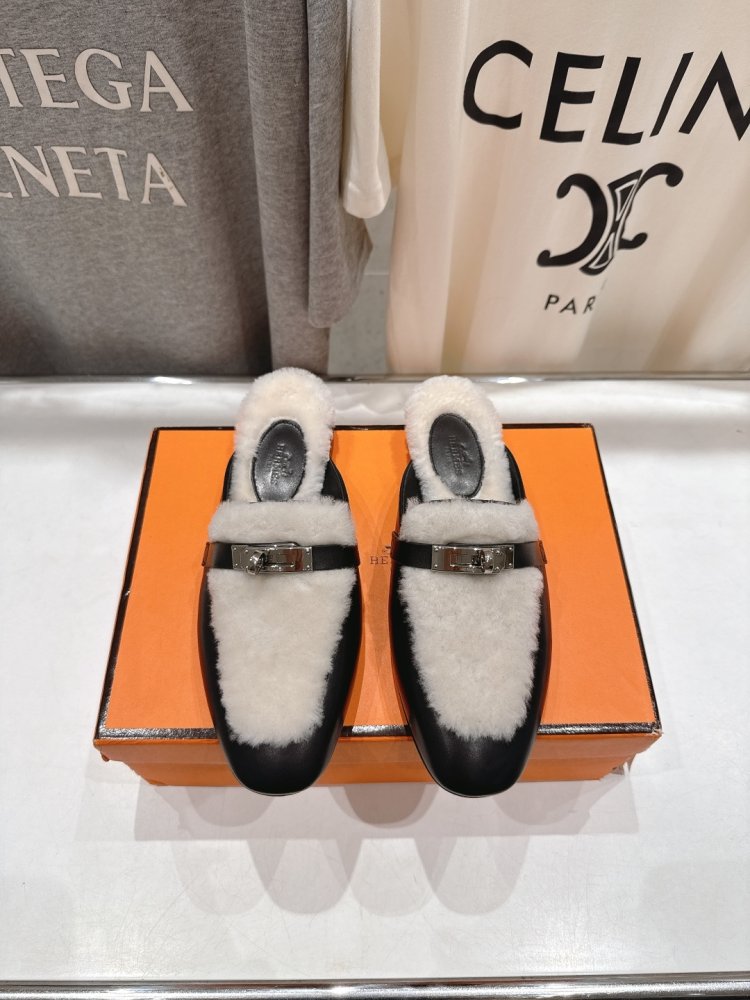 Мюли на меху женские