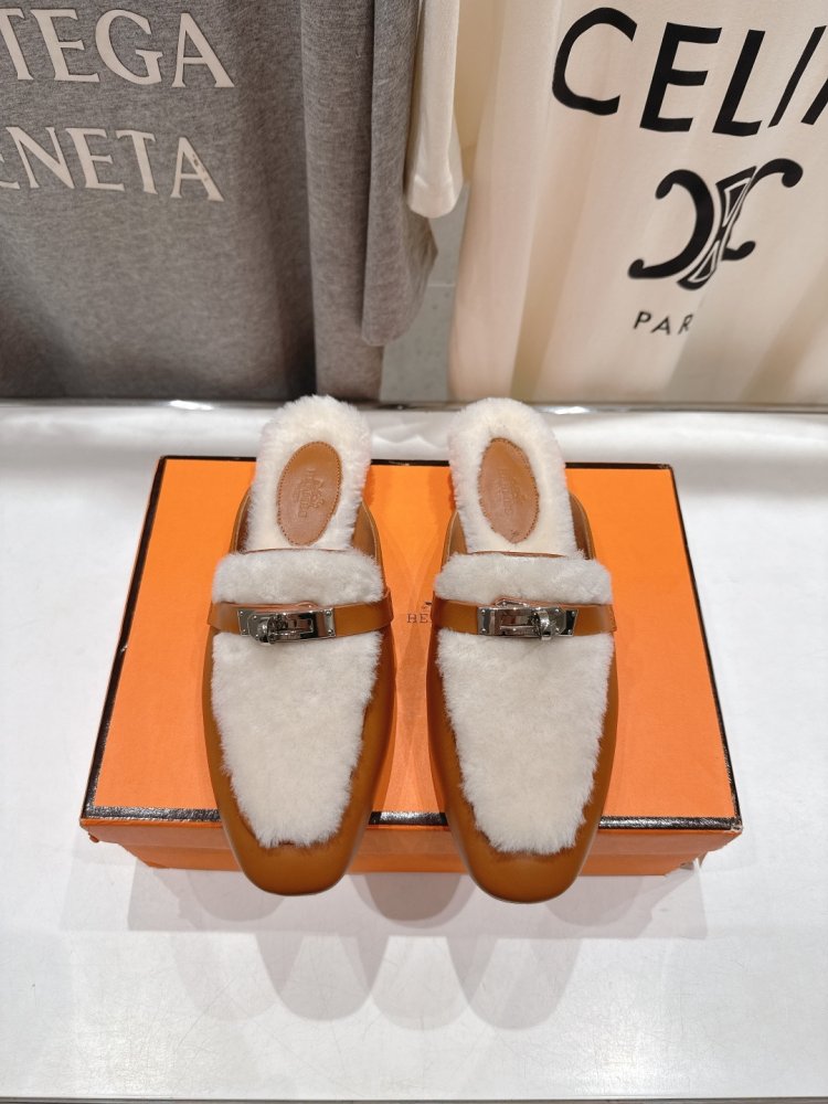 Мюли на меху женские