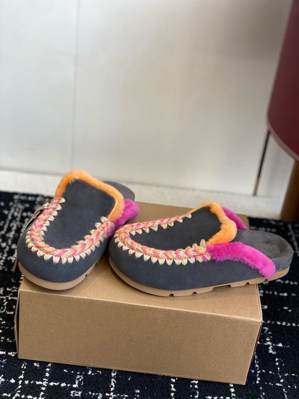 Мюли жіночі замшеві з хутром фото 3