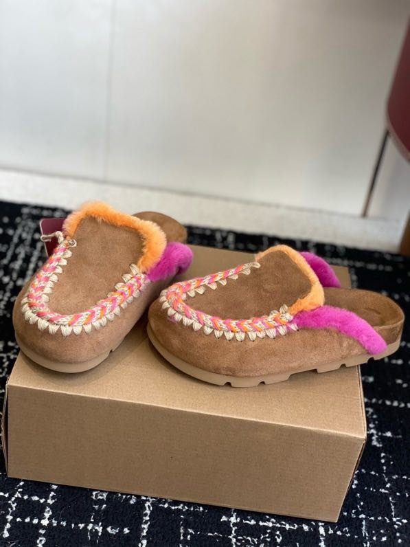 Мюли жіночі замшеві з хутром фото 3