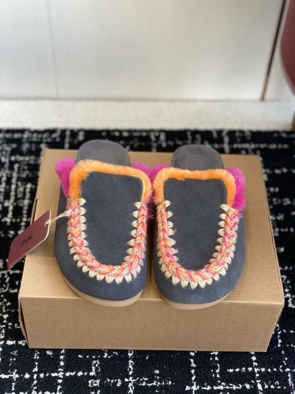 Мюли жіночі замшеві з хутром фото 4