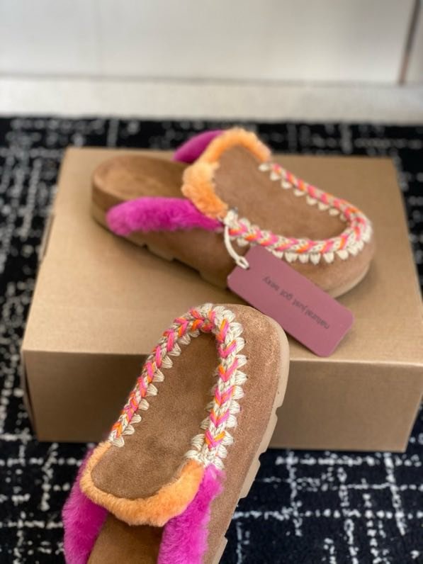 Мюли жіночі замшеві з хутром фото 4