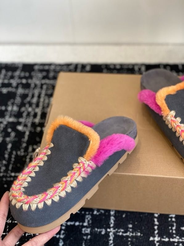 Мюли жіночі замшеві з хутром фото 5