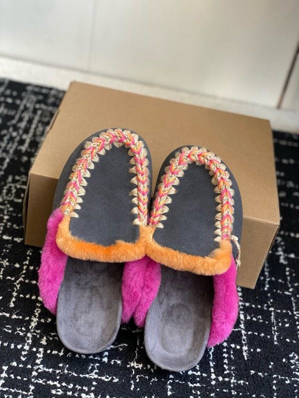 Мюли жіночі замшеві з хутром фото 6