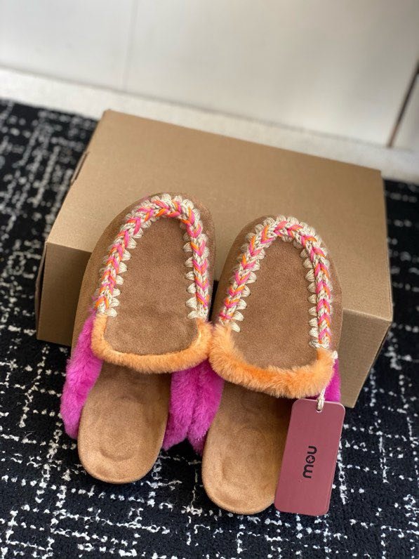 Мюли жіночі замшеві з хутром фото 9