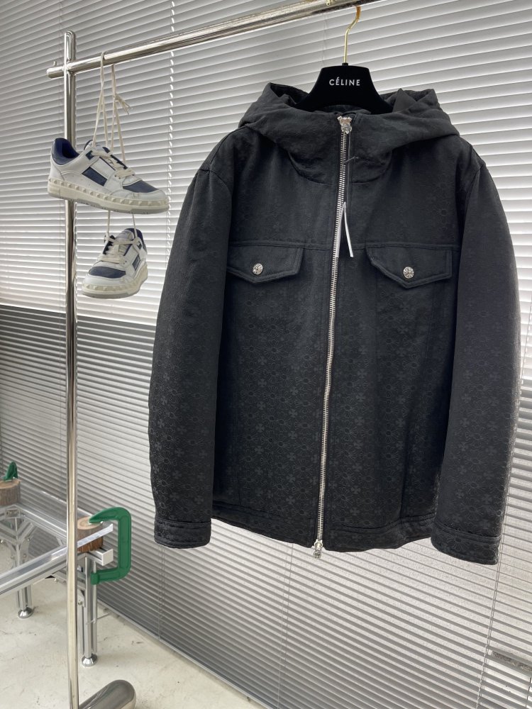 Мужская джинсовая пуховая куртка