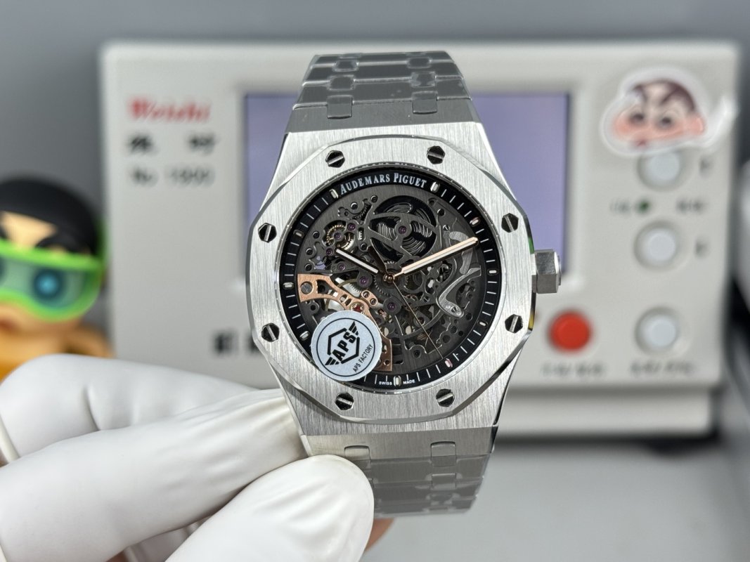 Мужские часы 41 мм Audemars Piguet Royal Oak Offshore 15407ST с скелетонизированным циферблатом