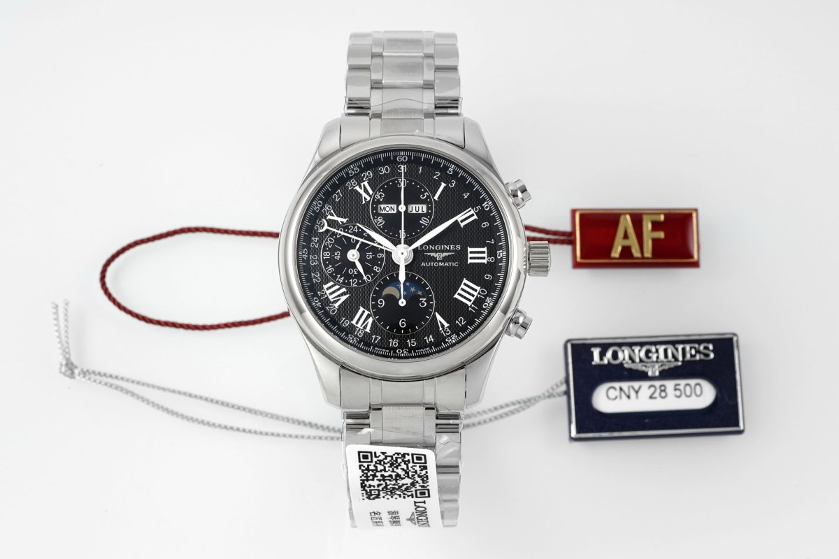 Мужские часы 42 мм Longines Master Collection с 8 стрелками и фазой Луны