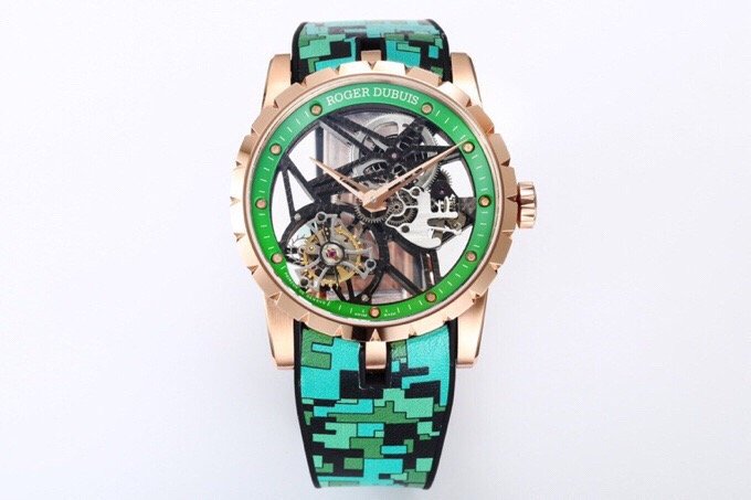 Мужские часы 42 мм Roger Dubuis Excalibur с цветным турбийоном