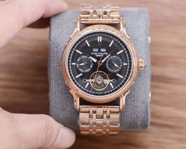 Мужские часы 43 мм Patek Philippe с турбийоном и вечным календарем