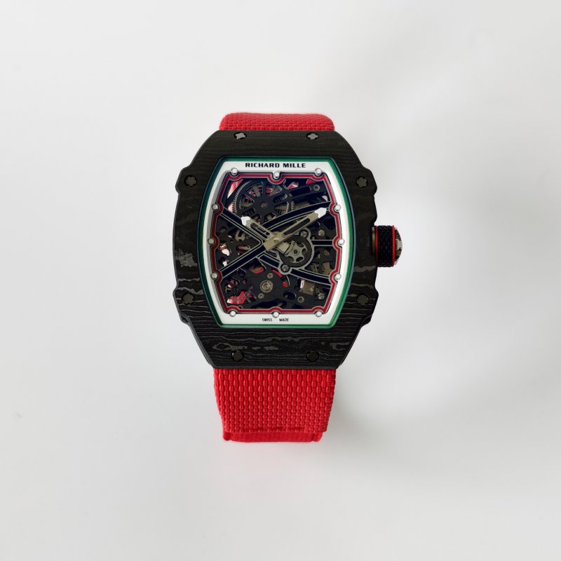 Мужские скелетонированные часы 47.5 мм RM067 из карбона