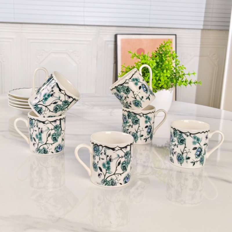 Набор из шести чашек и шести блюдец фото 6