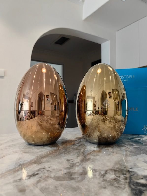 Набор столовых приборов Christofle Quinting Edition яйцо в розовом золоте фото 2