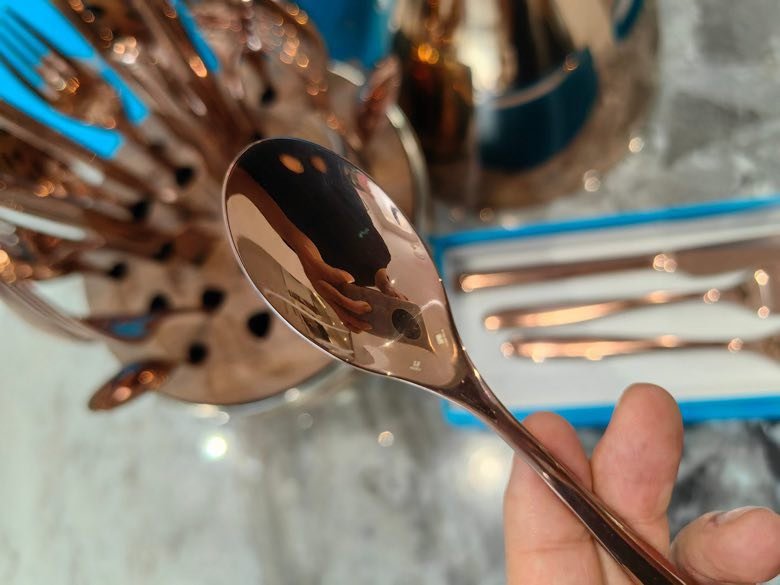 Набор столовых приборов Christofle Quinting Edition яйцо в розовом золоте фото 6