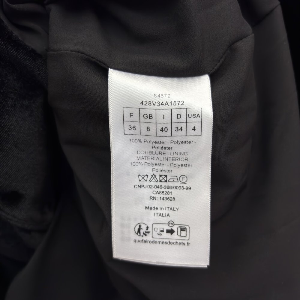 Однобортное бархатное платье с длинными рукавами фото 9