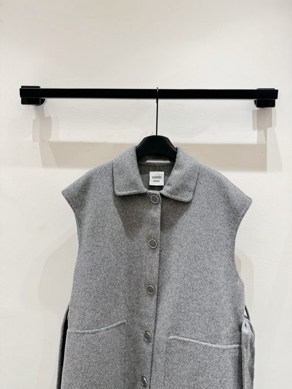 Single-breasted bilateral cashmere vest фото 4