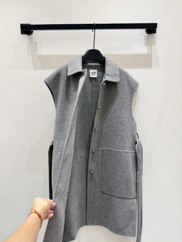 Single-breasted bilateral cashmere vest фото 5