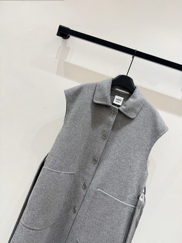 Single-breasted bilateral cashmere vest фото 6