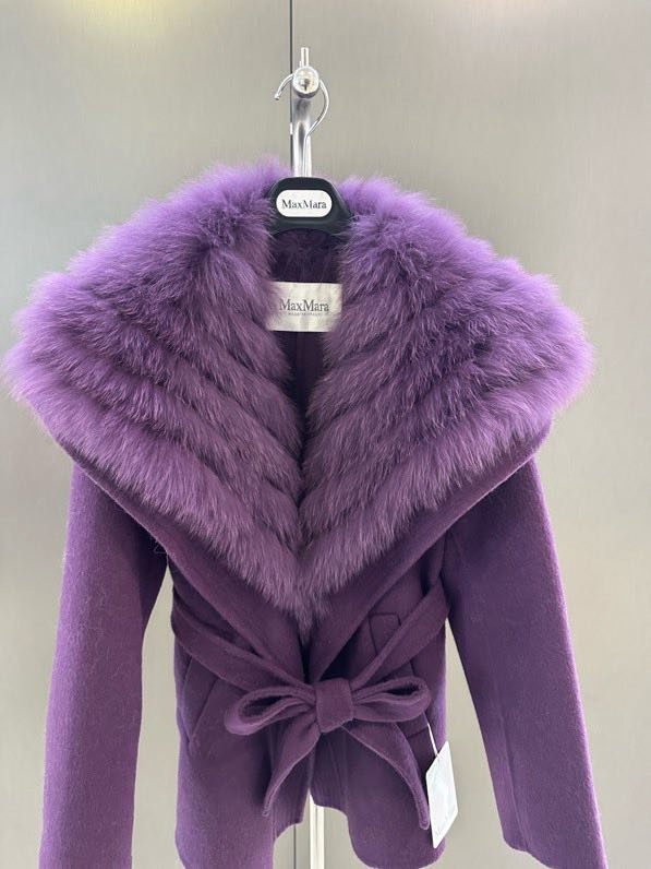 Пальто кашемірове з коміром з лисячого хутра фото 6