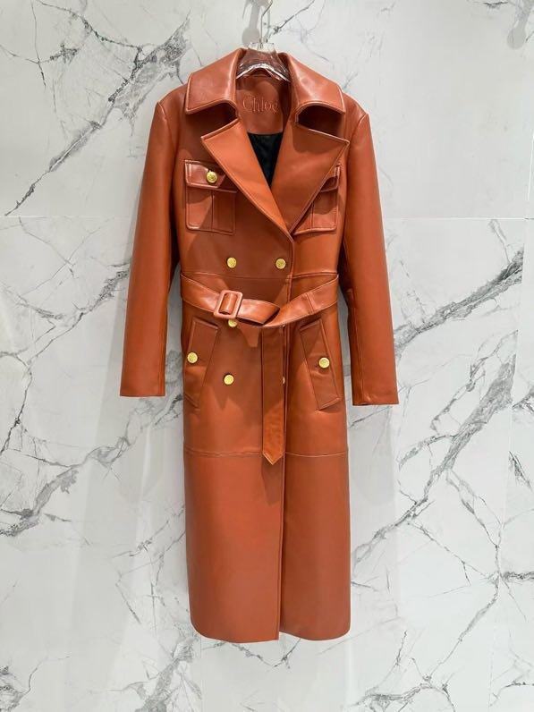 Пальто кожаное