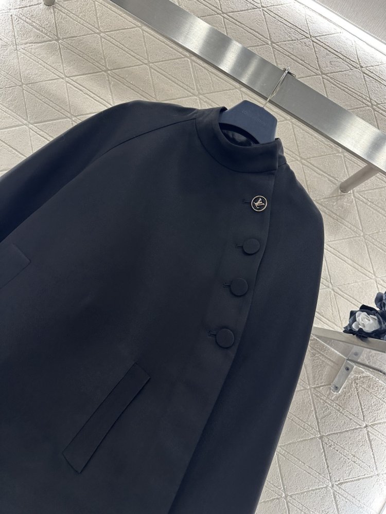 Пальто накидка з коміром стійкою фото 3