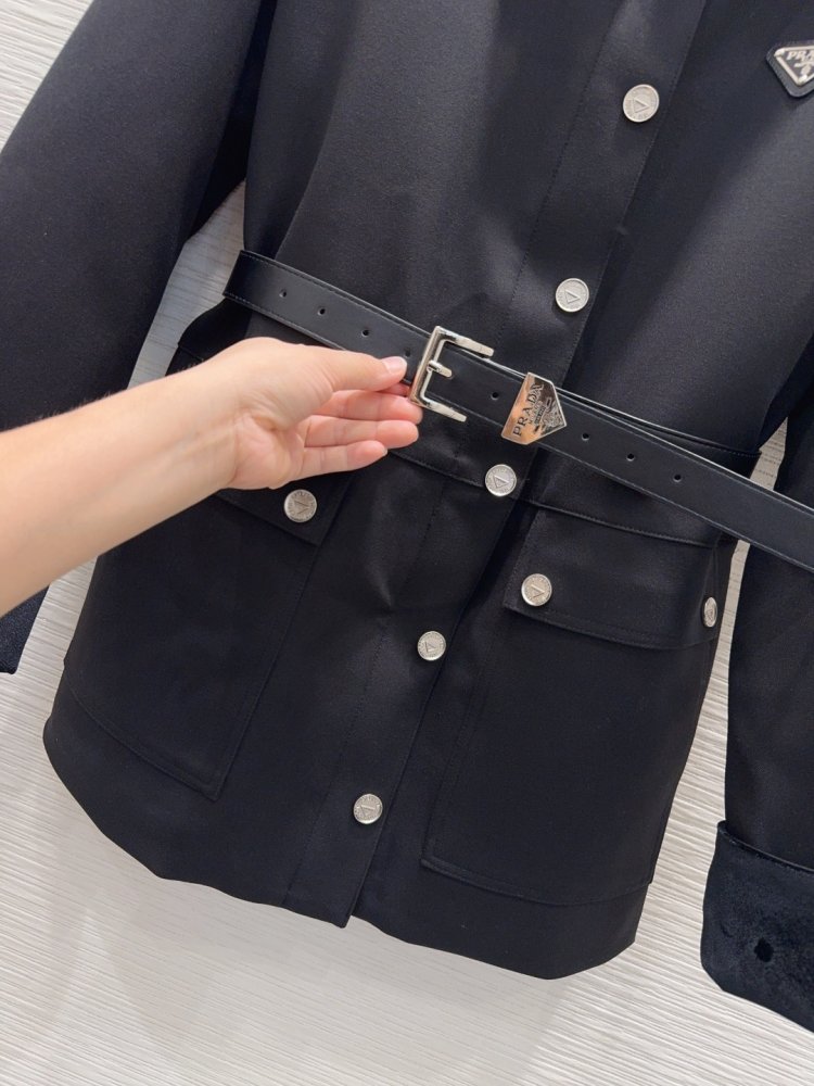 Пальто с бархатными лацканами и манжетами фото 5