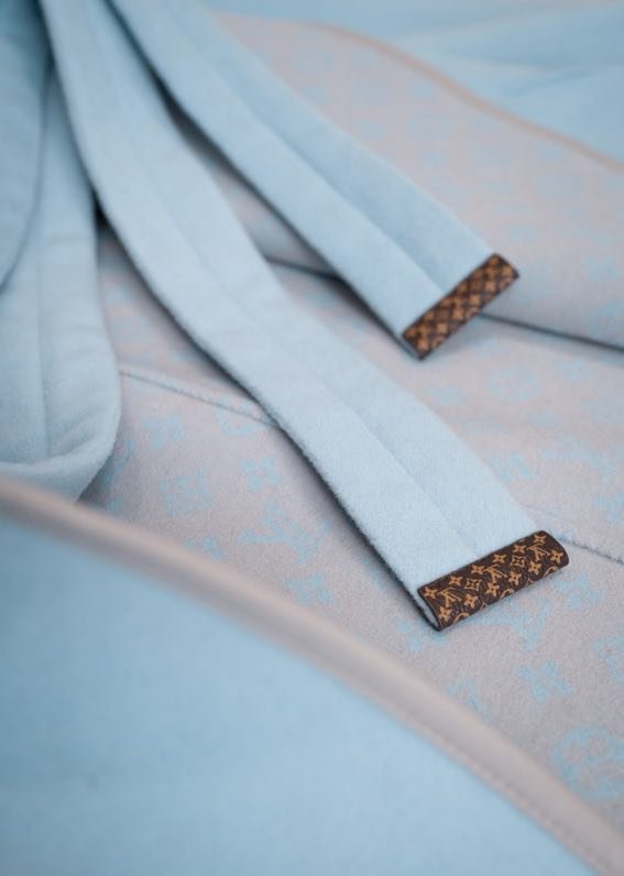 Пальто шовково вовняне блакитне фото 8