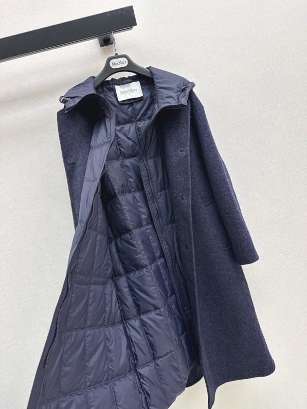 Пальто шерстяное с дллинным пуховым жилетом фото 2