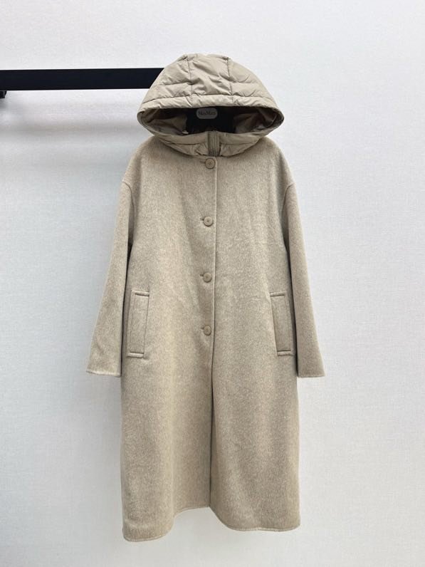Пальто шерстяное с дллинным пуховым жилетом фото 4