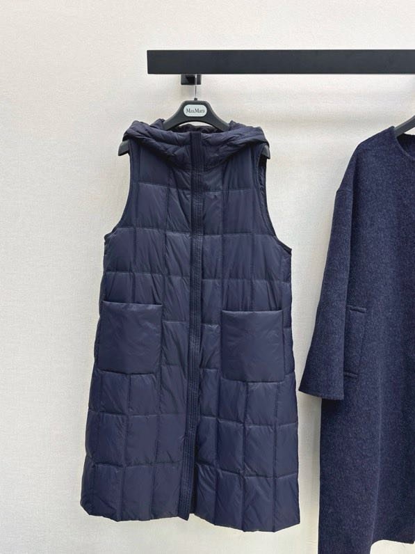 Пальто шерстяное с дллинным пуховым жилетом фото 4