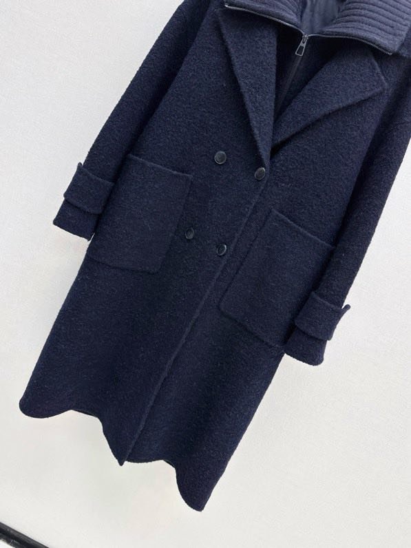 Пальто шерстяное с дллинным пуховым жилетом фото 5