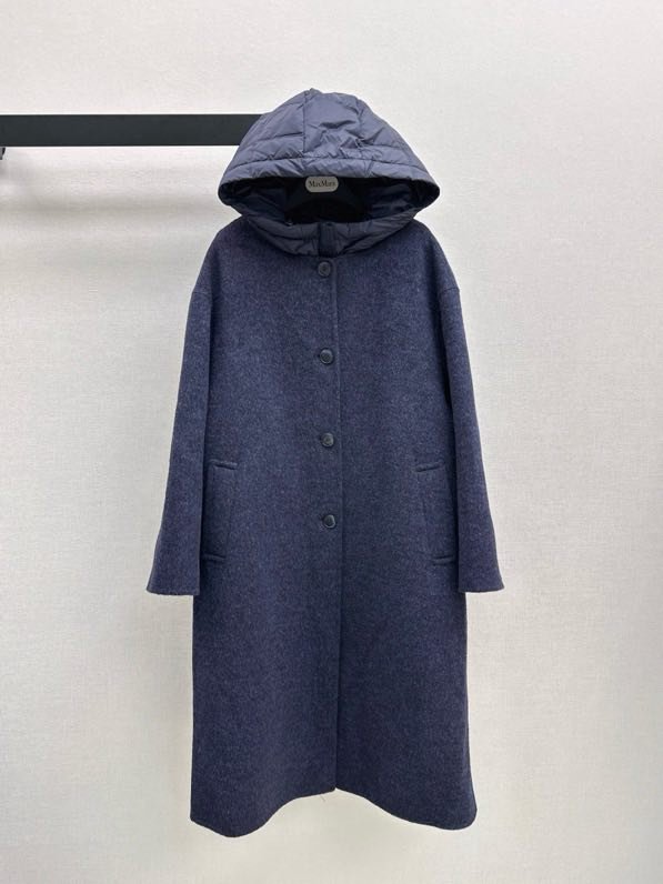 Пальто шерстяное с дллинным пуховым жилетом фото 5