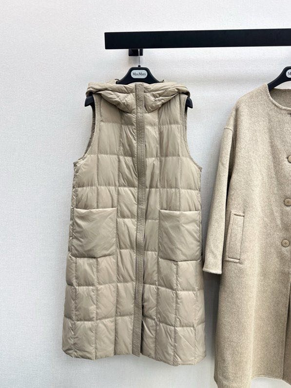 Пальто шерстяное с дллинным пуховым жилетом фото 7