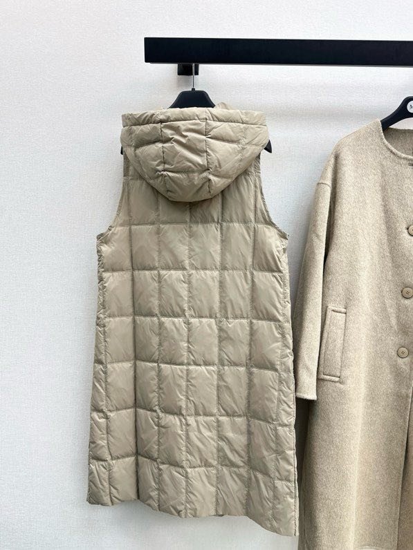 Пальто шерстяное с дллинным пуховым жилетом фото 9