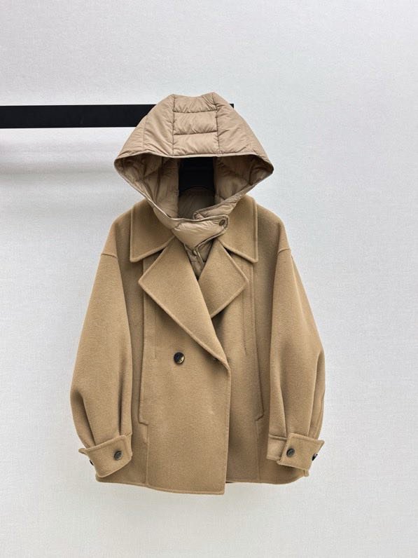 Пальто шерстяное с пуховой жилеткой
